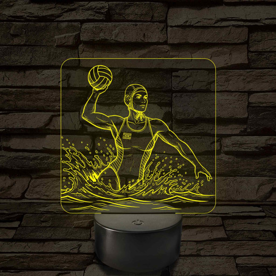 Női vízilabdázó dobómozdulatban – 7 színű, színváltós LED lámpa