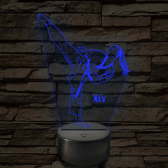 Taekwondos lány – 7 színű, színváltós LED lámpa