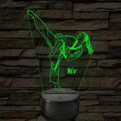 Taekwondos lány – 7 színű, színváltós LED lámpa