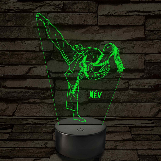 Taekwondos lány – 7 színű, színváltós LED lámpa