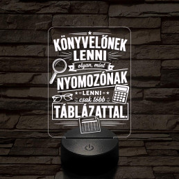 Könyvelő szakma lámpa – 7 színű, színváltós 3D LED lámpa