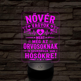 Hős Nővérek szakma lámpa – 7 színű, színváltós 3D LED lámpa