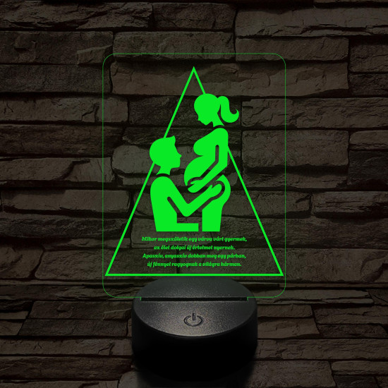 Szeretet Háromszög 7 színű 3D led lámpa