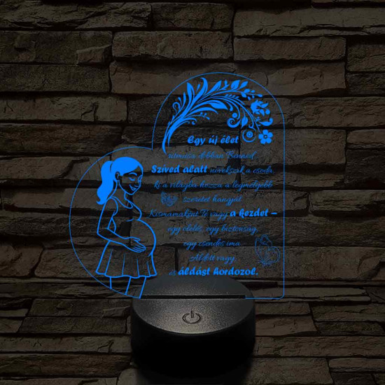 Egy új élet kismama szívforma 7 színű 3D led lámpa