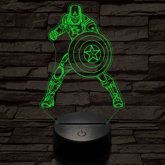 Amerika Kapitány 3D led lámpa