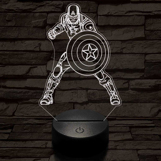 Amerika Kapitány 3D led lámpa