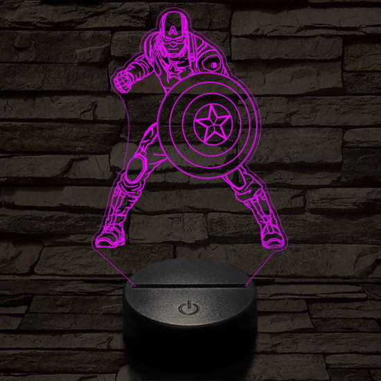 Amerika Kapitány 3D led lámpa
