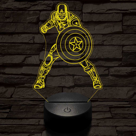 Amerika Kapitány 3D led lámpa