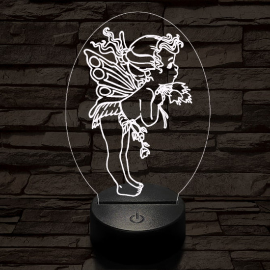 Angyalka 7 színű 3D led lámpa