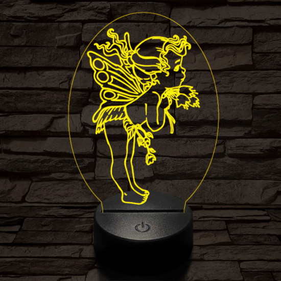 Angyalka 7 színű 3D led lámpa