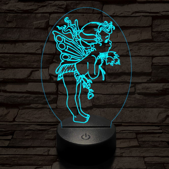 Angyalka 7 színű 3D led lámpa