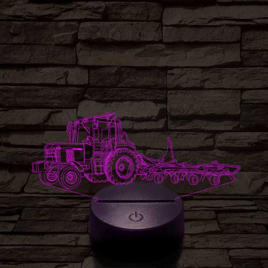 John Deere Traktor 6100 7 színű 3D led lámpa