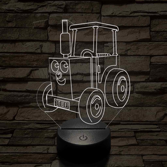 Ted(d) a saját neved rá Traktor  7 színű 3D led lámpa