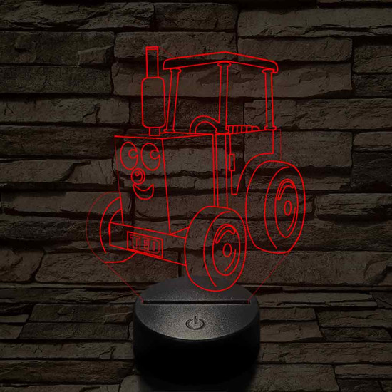 Ted(d) a saját neved rá Traktor  7 színű 3D led lámpa
