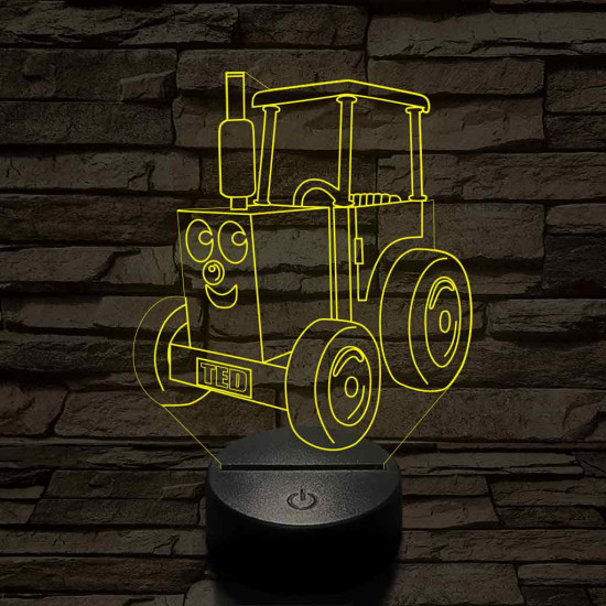 Ted(d) a saját neved rá Traktor  7 színű 3D led lámpa