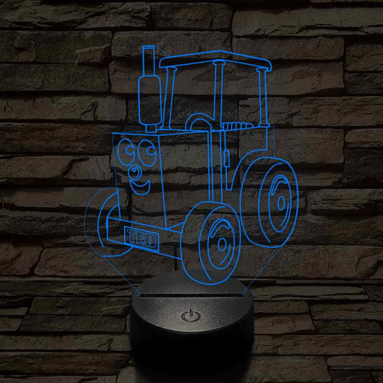 Ted(d) a saját neved rá Traktor  7 színű 3D led lámpa