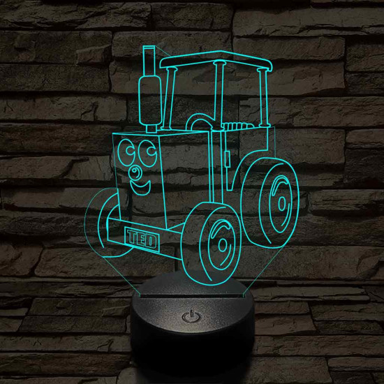 Ted(d) a saját neved rá Traktor  7 színű 3D led lámpa