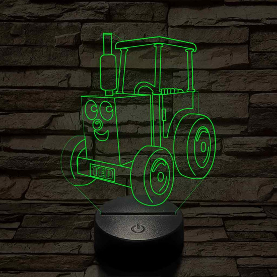 Ted(d) a saját neved rá Traktor  7 színű 3D led lámpa