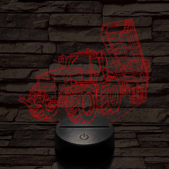 Traktor-pótkocsival 3D led lámpa