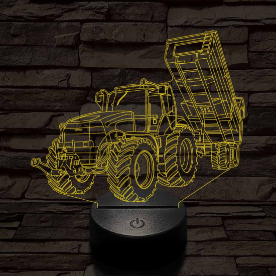 Traktor-pótkocsival 3D led lámpa
