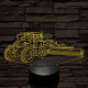Traktor adapterrel 7 színű 3D led lámpa