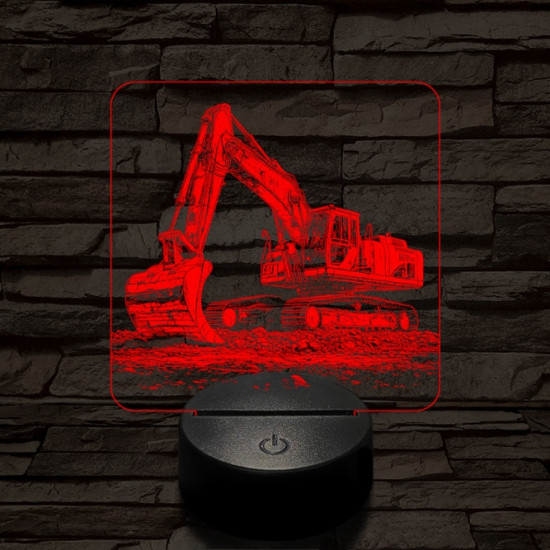 Exkavátor 7 színű valósághű 3D led lámpa