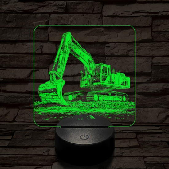 Exkavátor 7 színű valósághű 3D led lámpa