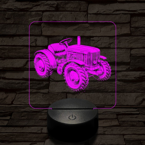 Kerti traktor 7 színű valósághű 3D led lámpa