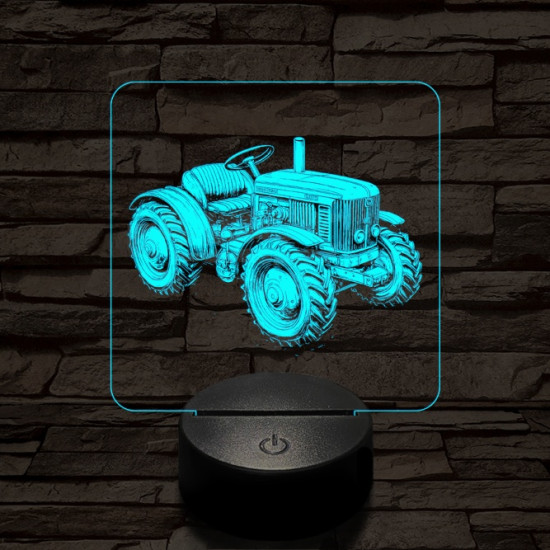 Kerti traktor 7 színű valósághű 3D led lámpa