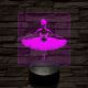 Balerina fókuszban 7 színű valósághű 3D led lámpa