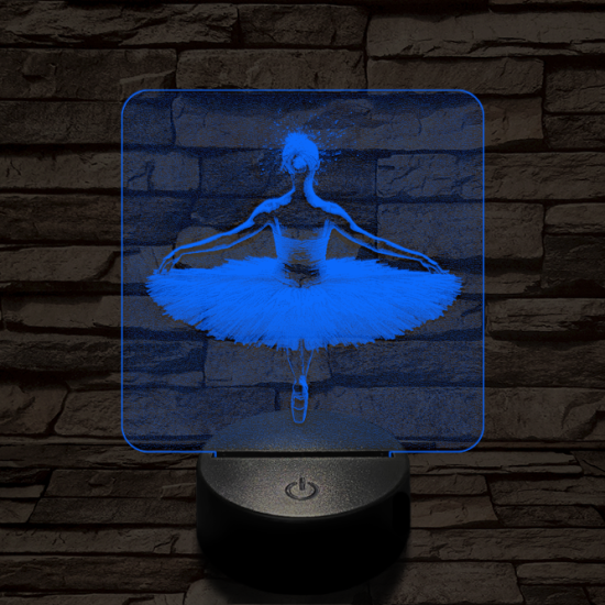 Balerina fókuszban 7 színű valósághű 3D led lámpa
