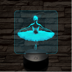 Balerina fókuszban 7 színű valósághű 3D led lámpa
