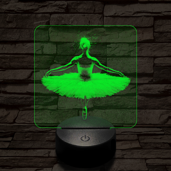 Balerina fókuszban 7 színű valósághű 3D led lámpa