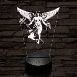 Gábriel arkangyal 7 színű  3D led lámpa