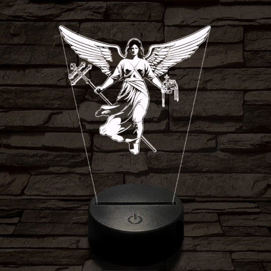 Gábriel arkangyal 7 színű  3D led lámpa