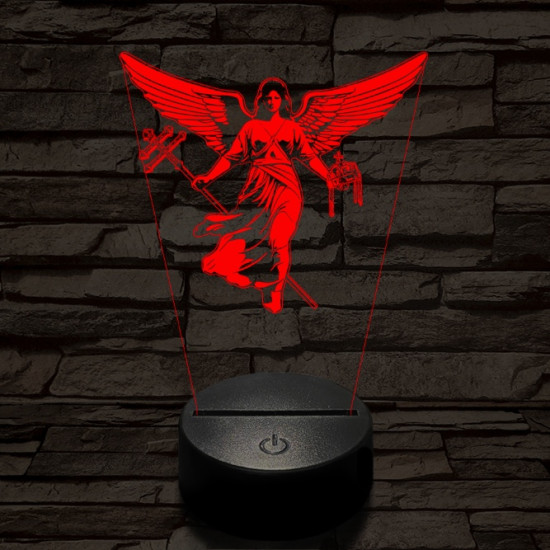 Gábriel arkangyal 7 színű  3D led lámpa