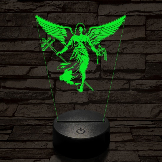 Gábriel arkangyal 7 színű  3D led lámpa