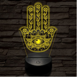 Hamsza kéz 7 színű  3D led lámpa