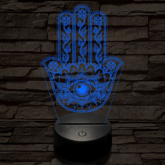 Hamsza kéz 7 színű  3D led lámpa