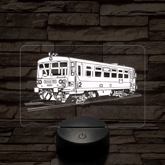 Bzmot vonat 7 színű 3D led lámpa
