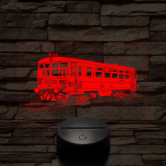 Bzmot vonat 7 színű 3D led lámpa