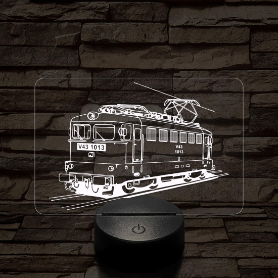 V43-as mozdony 7 színű 3D led lámpa