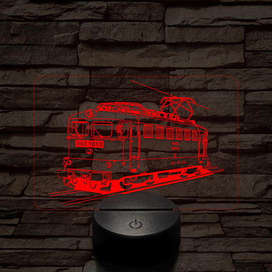 V43-as mozdony 7 színű 3D led lámpa