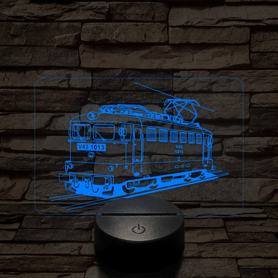 V43-as mozdony 7 színű 3D led lámpa