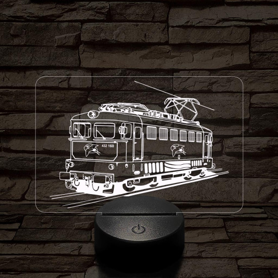 V43 "Fecske" mozdony 7 színű 3D led lámpa