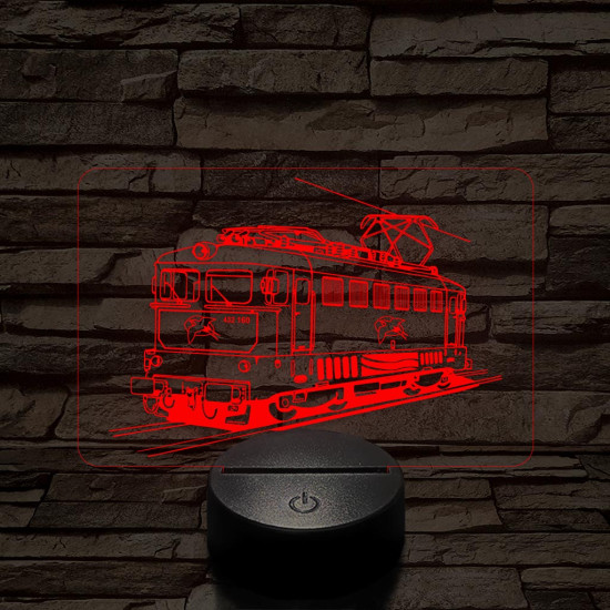 V43 "Fecske" mozdony 7 színű 3D led lámpa