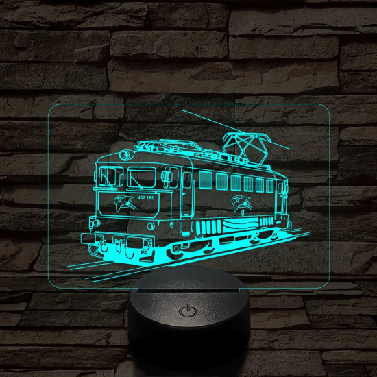 V43 "Fecske" mozdony 7 színű 3D led lámpa