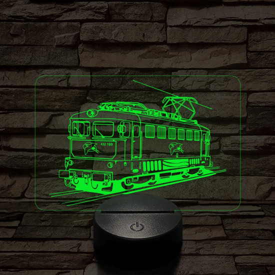 V43 "Fecske" mozdony 7 színű 3D led lámpa
