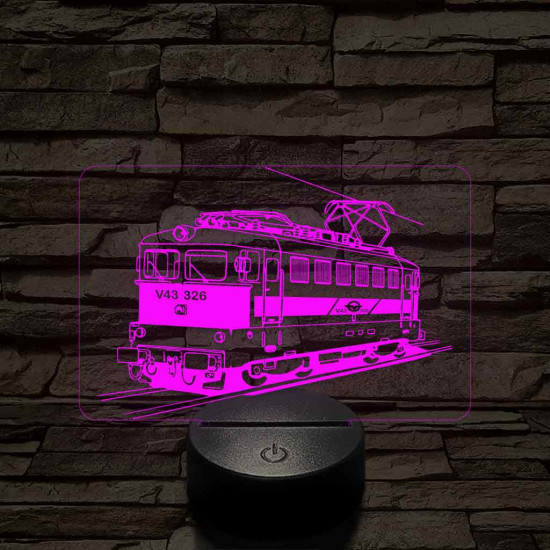 V43 "Sportszelet" mozdony 7 színű 3D led lámpa