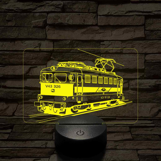 V43 "Sportszelet" mozdony 7 színű 3D led lámpa